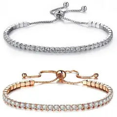 LUXURYJOYAS - Pulsera Hechas Con Cristal Austriaco Oro bañado Ajustable