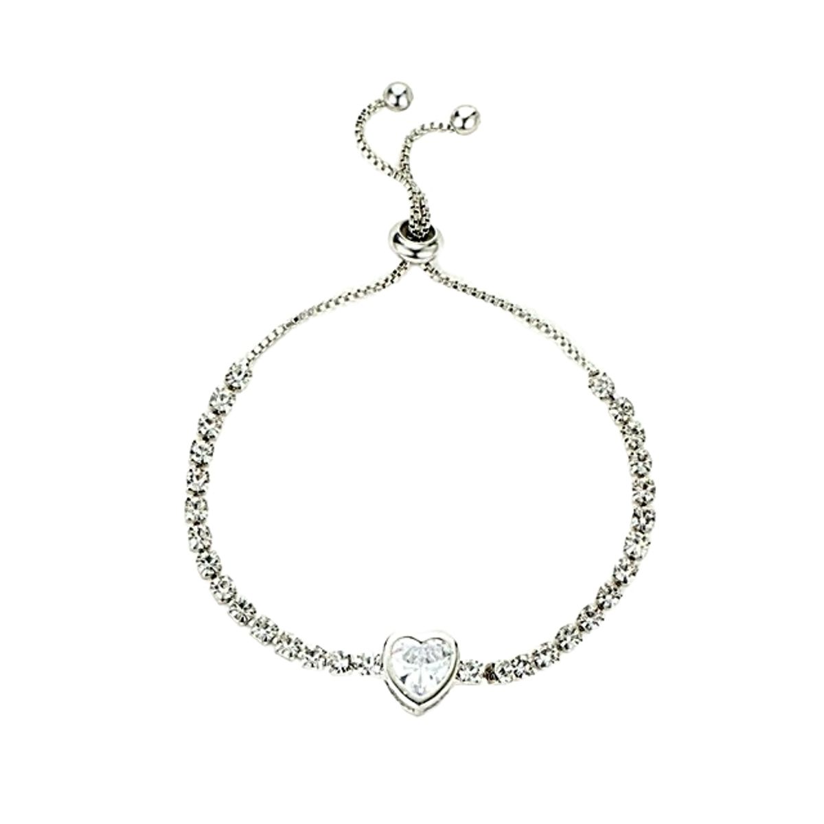 LUXURYJOYAS - Pulsera Corazón Hechas Con Cristales Oro bañado Ajustable