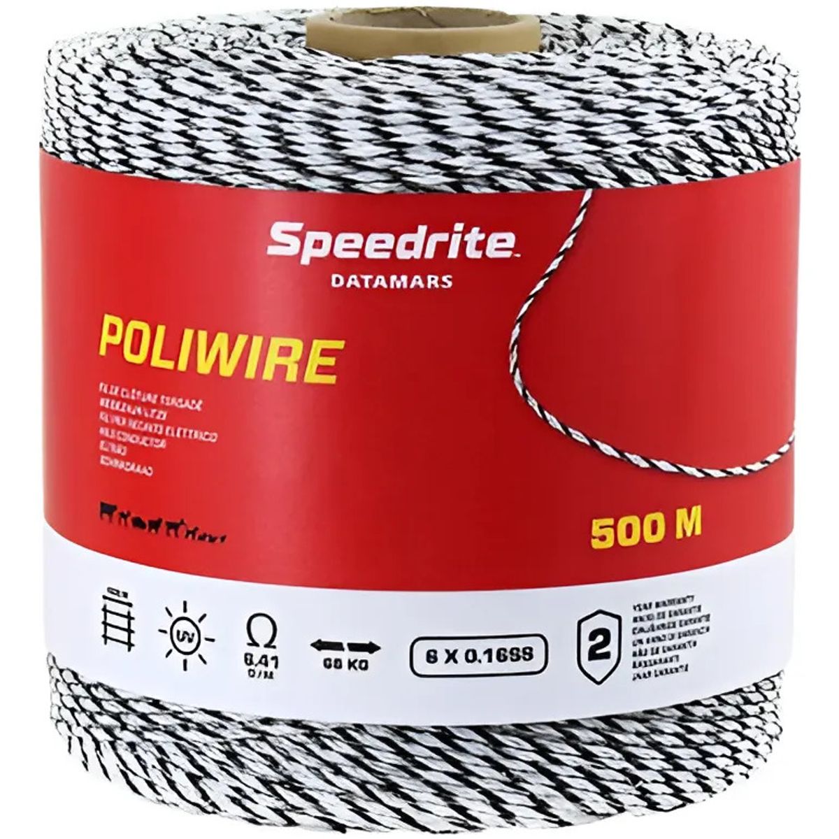 GENERICO - Rollo Cable Poliwire Blanco Para Cerco Eléctrico 500m Speedrite