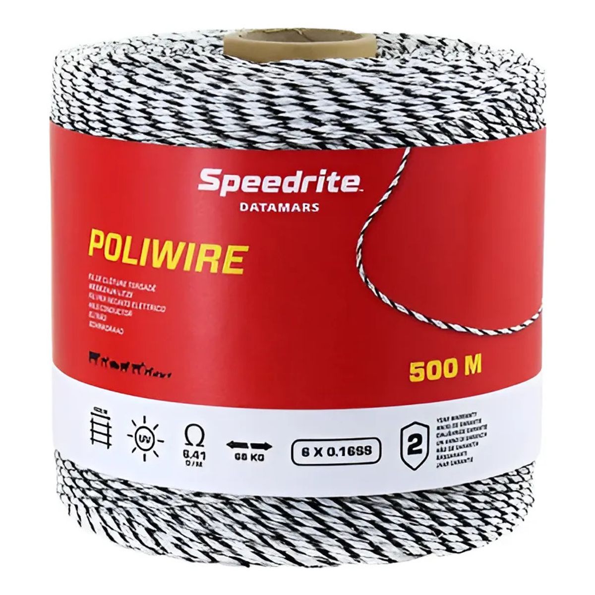 GENERICO - Rollo Cable Poliwire Blanco Para Cerco Eléctrico 500m Speedrite