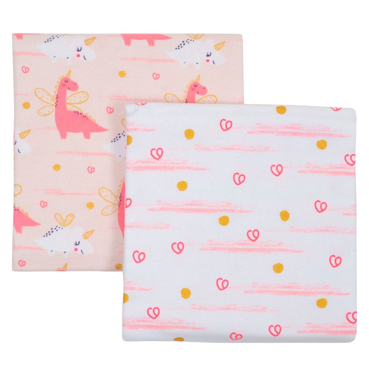 BAMBINO - Set 2 Piezas Mantita Franela Bambino  Dinosaurio Rosado