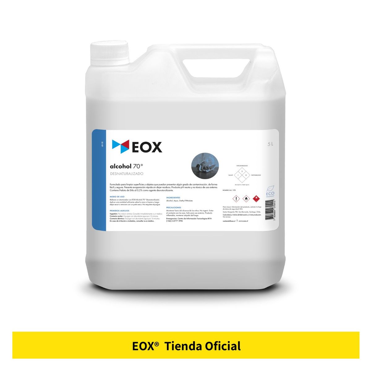 GENERICO - Alcohol 70º Desnaturalizado Eox 5 Litros