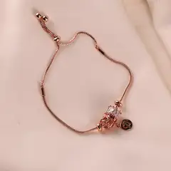 LUXURYJOYAS - Pulsera Charms Hechas Con Cristal Austriaco Oro Ajustable