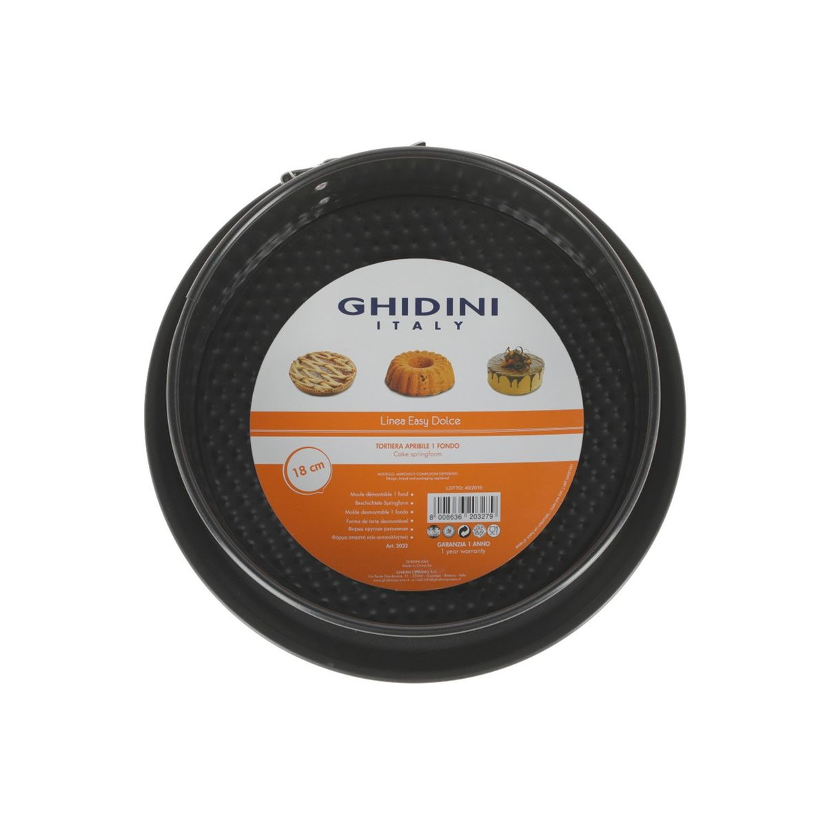 GHIDINI - Molde  Desmontable  Antihaderente un Fondo 18 cm