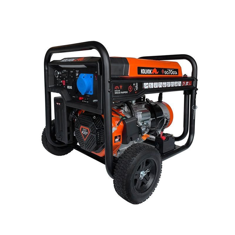 KOLVOK - Generador eléctrico a gasolina 6500W partida eléctrica con conexión ATS
