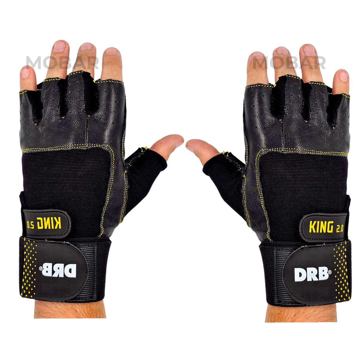 DRB - Guantes Gym Cuero Pesas Entrenamiento Fitness Drb King 2.0 talla M