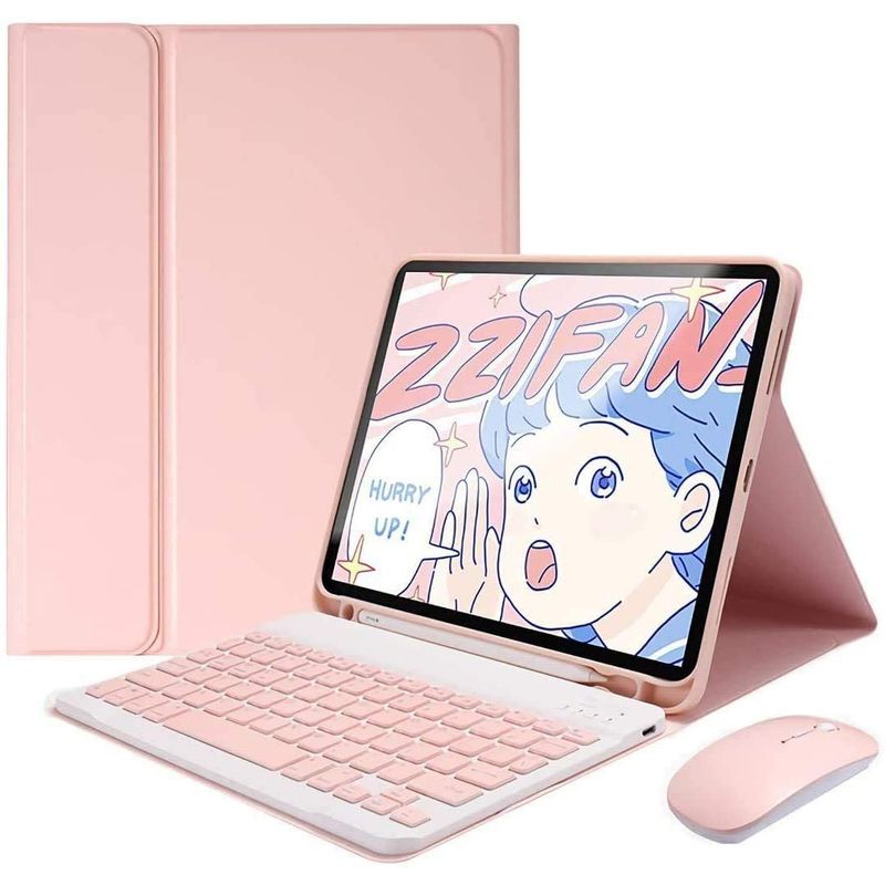 NAUTICA - Set Funda con Teclado y Mouse inalámbrico para Galaxy Tab A7 10.4 - Rosado