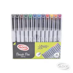ADIX - SET MARCADORES BRUSH PEN PUNTA FINA PROFESIONALES 12UND