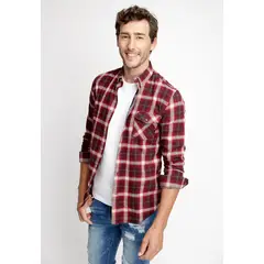 FEROUCH - Camisa Checkered Colorado Fj Morado