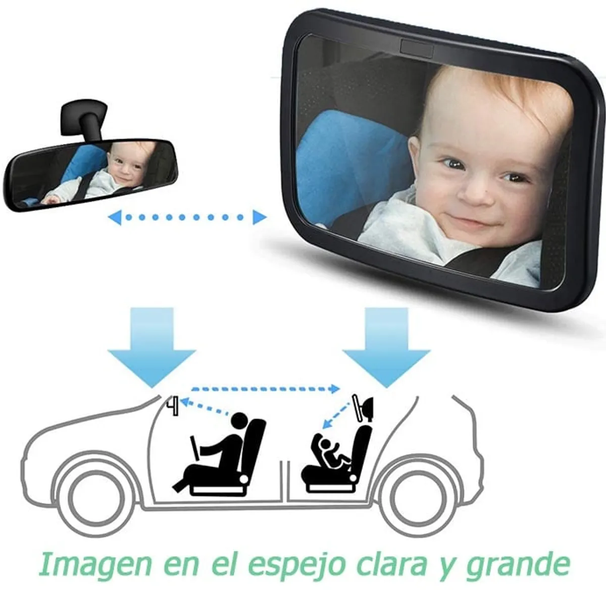 GENERICO - Espejo de Seguridad bebé retrovisor.
