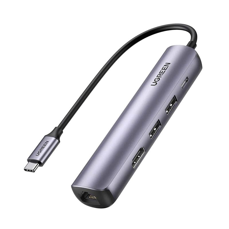 UGREEN - Hub USB-C a 2 puertos USB 3.0 A+ HDMI + RJ45 Gigabit UGREEN