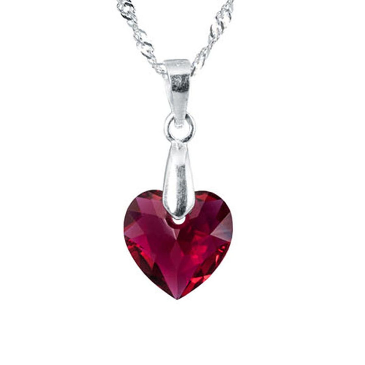 JOYAS MONTERO - Collar Amor Plata 925 creado con cristales de Swarovski® Scarlet