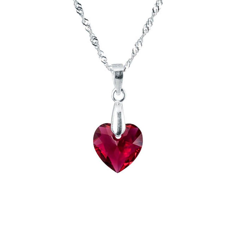 JOYAS MONTERO - Collar Amor Plata Italiana 925 Cristal Genuino Scarlet