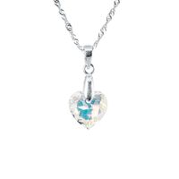 Collar Amor Plata 925 creado con cristales de Swarovski® Aurora Boreal