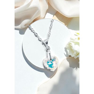 Imagen 2 del producto Collar Amor Plata 925 creado con cristales de Swarovski® Aurora Boreal