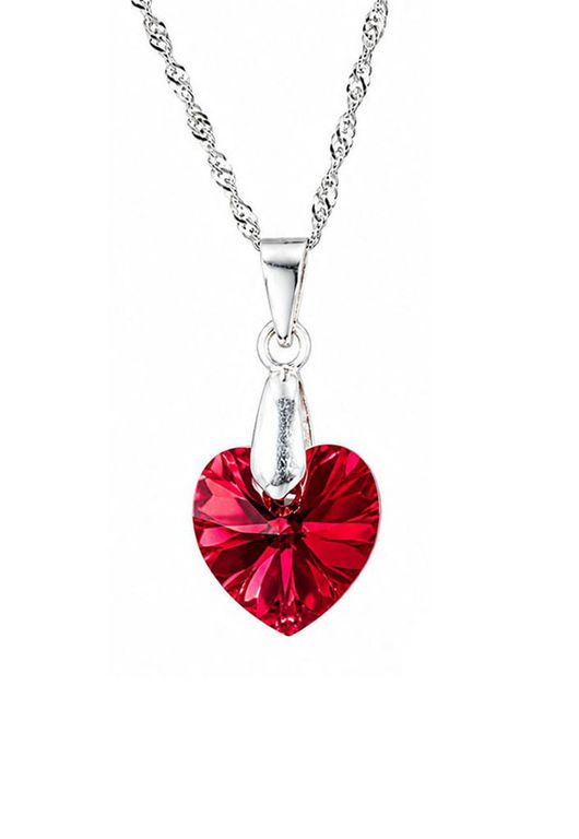 Collar Romance Plata 925 creado con cristales de Swarovski Siam Rojo TALLA UNICA