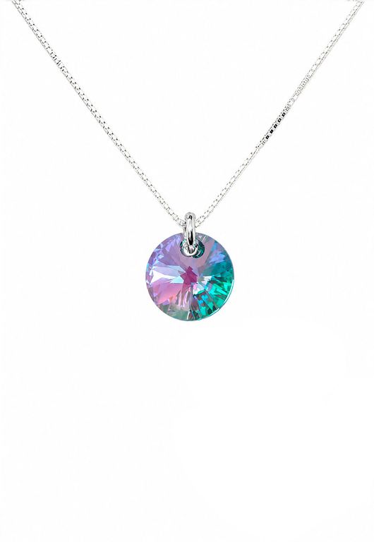Collar Punto de Luz Plata 925 creado con cristales de Swarovski Paradise Verde TALLA UNICA