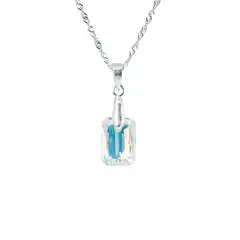 JOYAS MONTERO - Collar Estefania Plata 925 Cristal Genuino Aurora Boreal