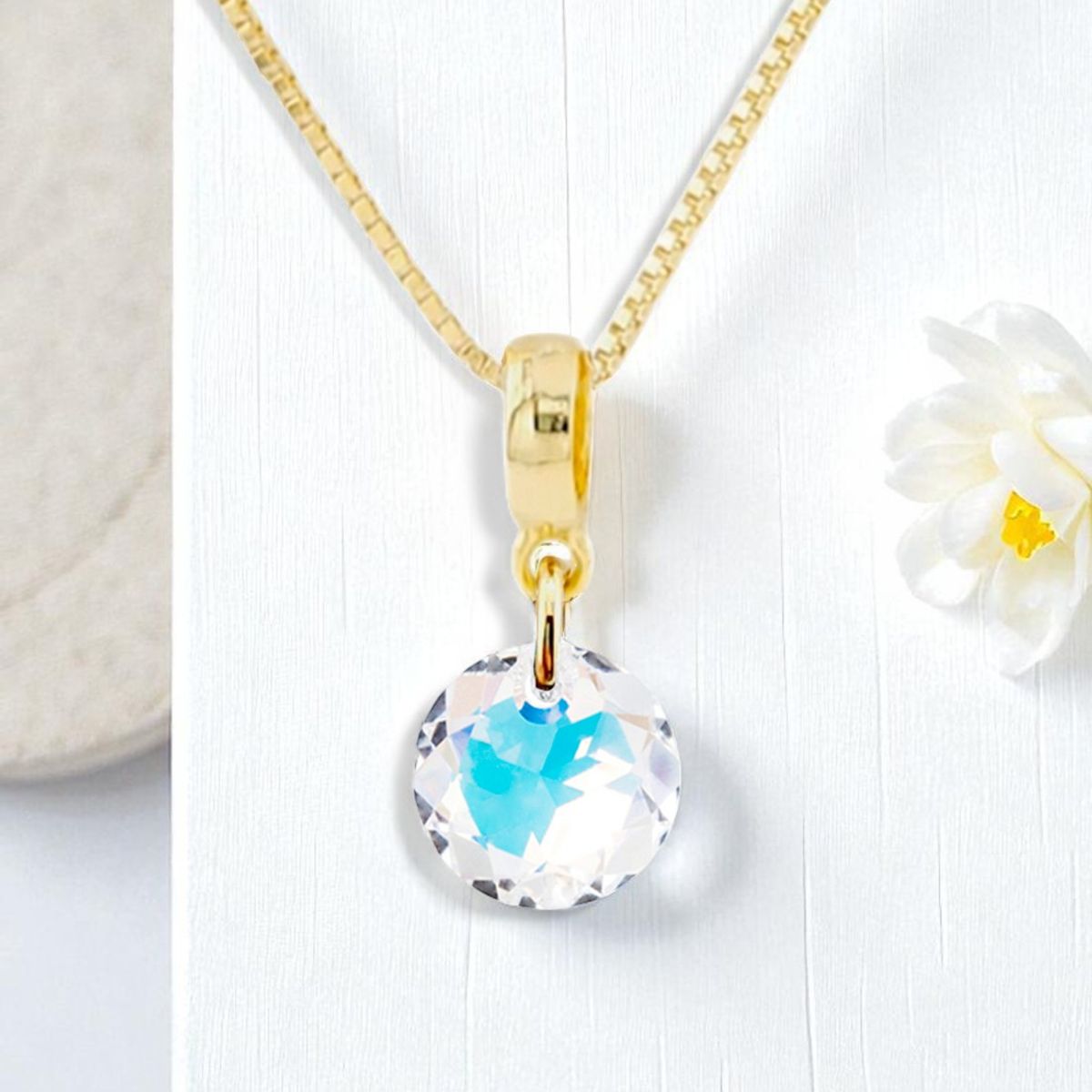 JOYAS MONTERO - Collar Bali Gold 24K creado con cristales de Swarovski® Aurora Boreal