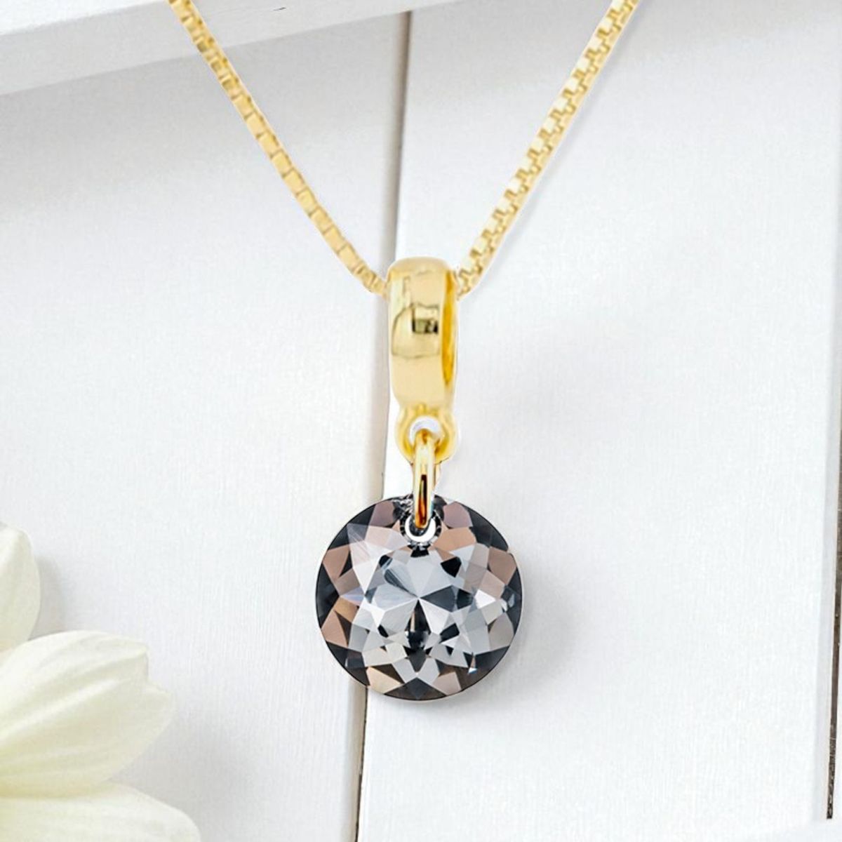 JOYAS MONTERO - Collar Bali Gold 24K creado con cristales de Swarovski® Silver Night