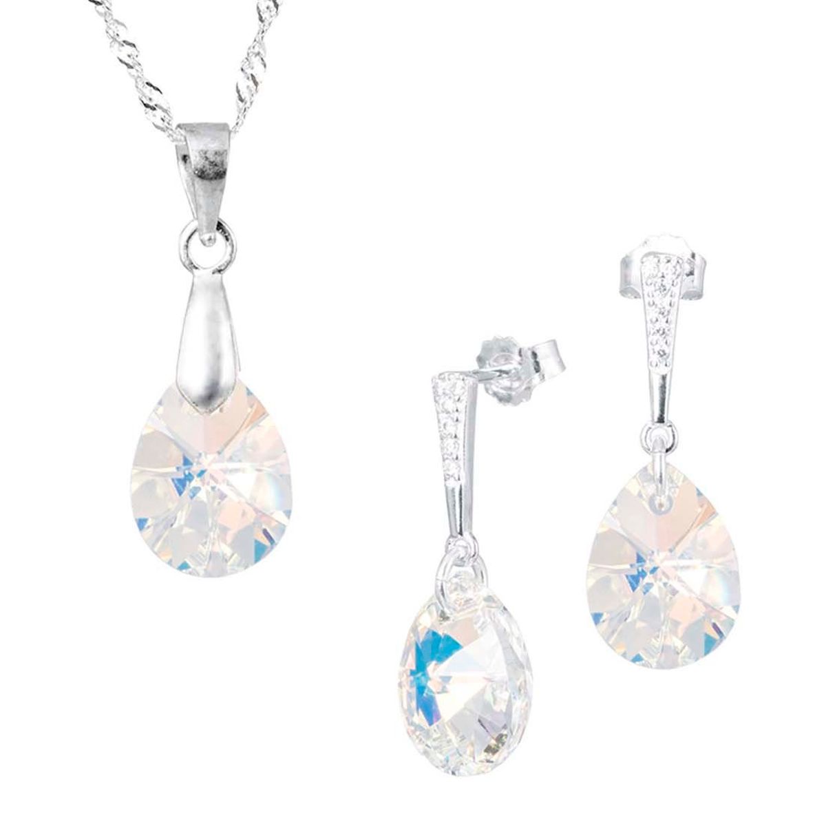 JOYAS MONTERO - Conjunto Encanto Plata 925 creado con cristales de Swarovski® Aurora Boreal