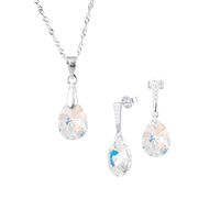 Conjunto Encanto Plata 925 creado con cristales de Swarovski® Aurora Boreal