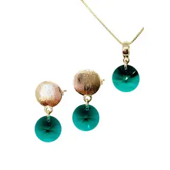 JOYAS MONTERO - Conjunto Amelia Gold Cristales Genuinos Emerald