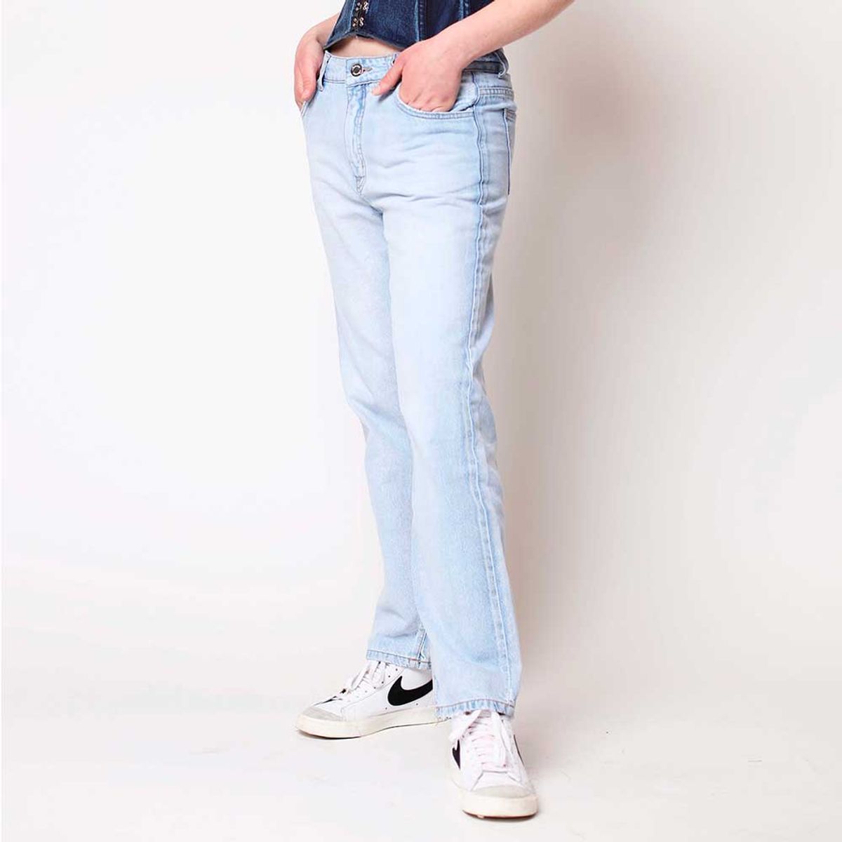 MOMCHIC - Jeans Ursula Dad Fit celeste