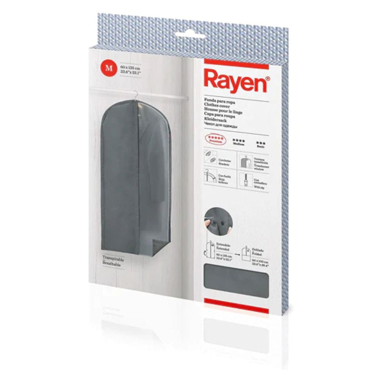 RAYEN - Funda de Ropa M Closet Color Negro Premium Rayen®.