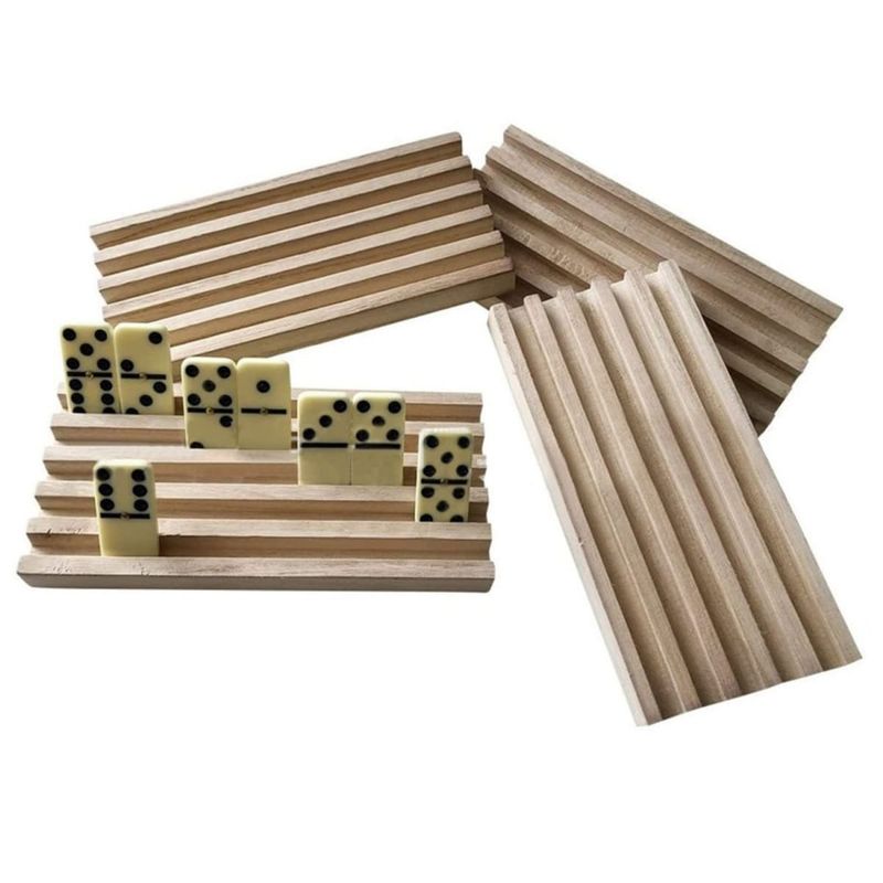 VADELL - Set  4 Porta Domino De Madera