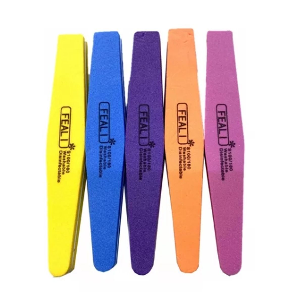 GENERICO - Set 10 Limas Pulidor 100/180 Manicure /pedicure Colores