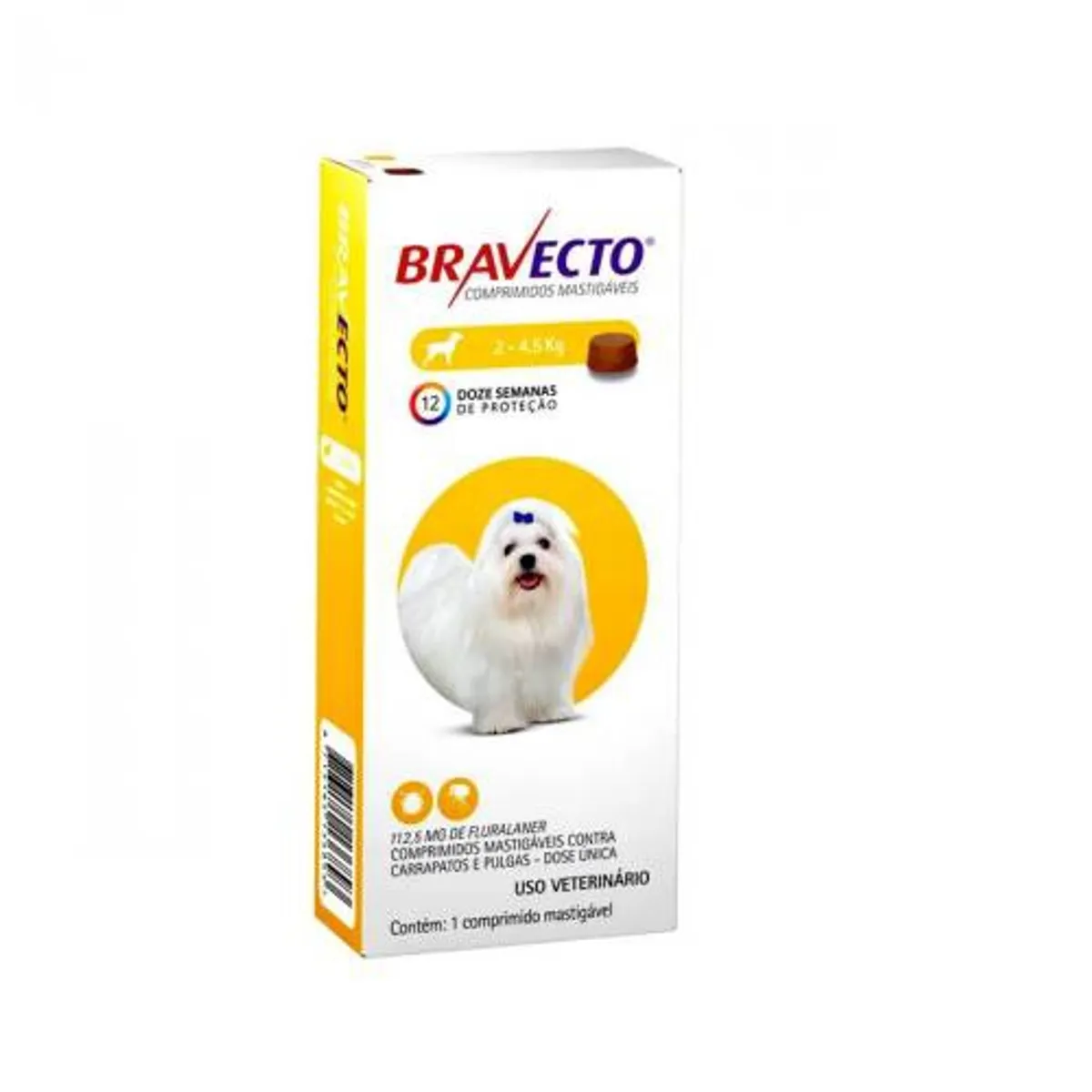 BRAVECTO - Bravecto 2kg a 4.5kg - Antiparasitario Perro - Dura 3 meses