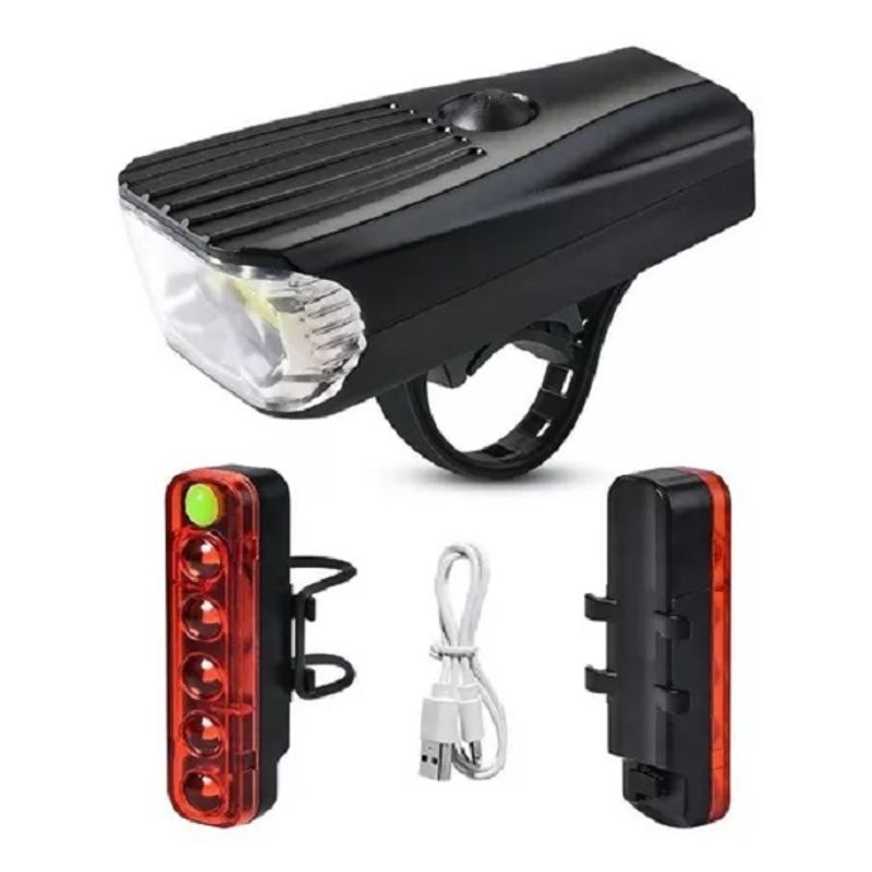GENERICO - Pack Luces Led  Bicicleta Recargable + Luz Trasera 220045