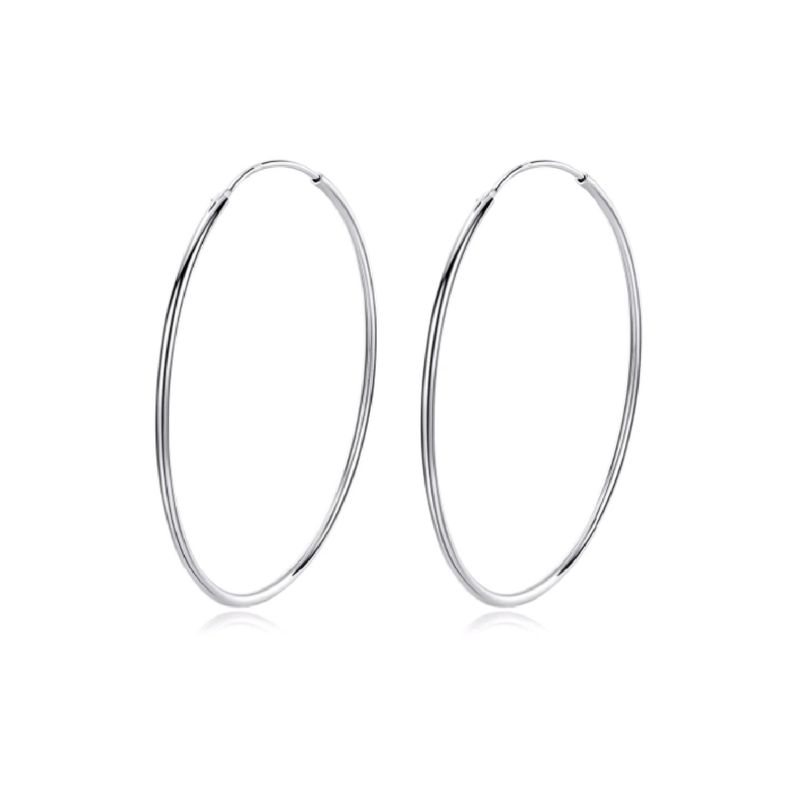 SILVER HEART - Aros Argolla Lisa 15mm. en Plata Fina 925 SILVER HEART