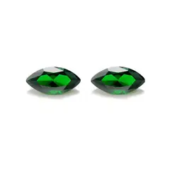 SILVER HEART - Aros Circón Verde Ovalado en Plata Fina 925