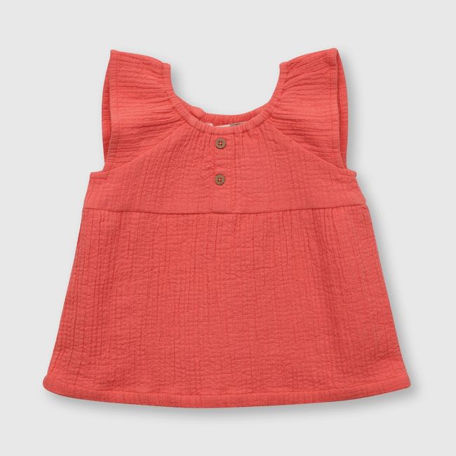 COLLOKY - Blusa de bebe niña con botones rosada (3 a 36 meses)
