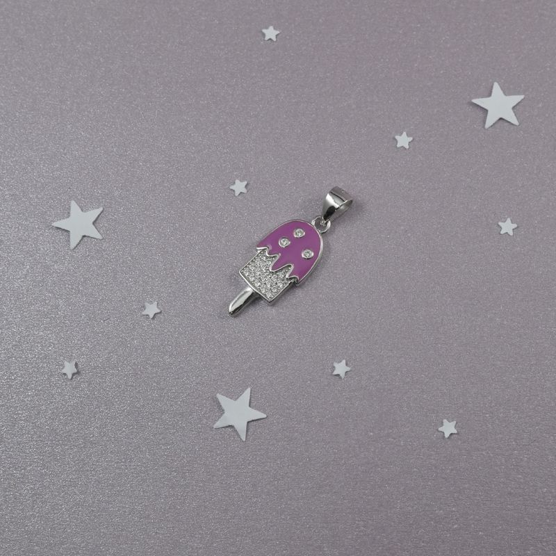 ROSETT - Colgante de helado con piedras incoloras Plata Ley 925