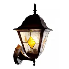 GENERICO - Farol Aplique Metal Vidrio Ambar con diseño
