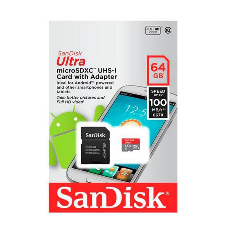 SANDISK - Memoria MicroSD Sandisk 64Gb Clase 10