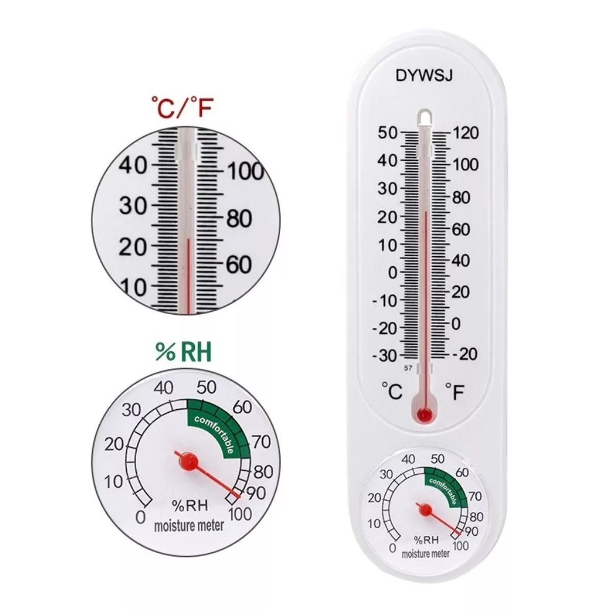GENERICO - Termometro Higrometro Analogico Medidor Temperatura Humedad