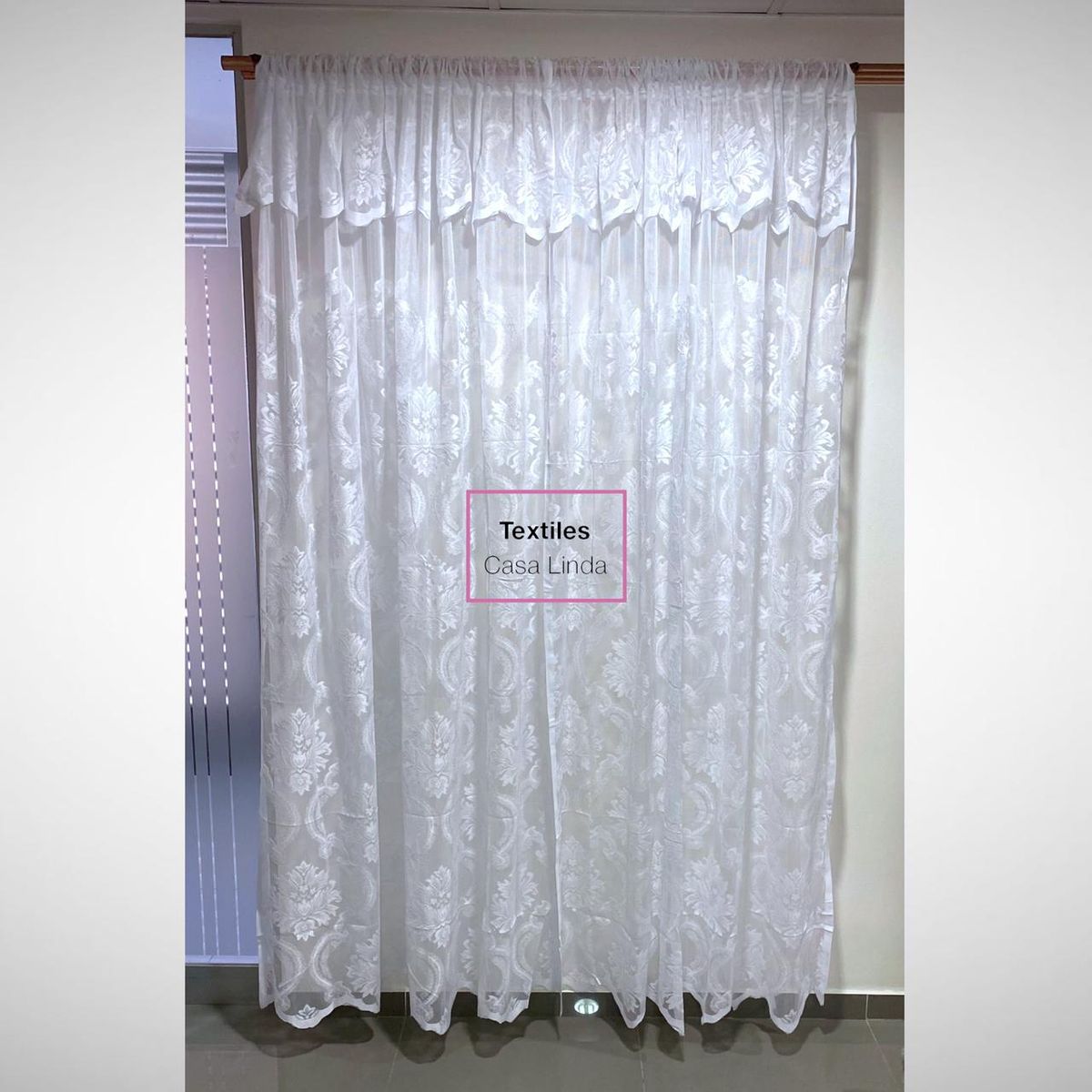 GENERICO - set de visillo encaje 2 paños (2,20 de alto)