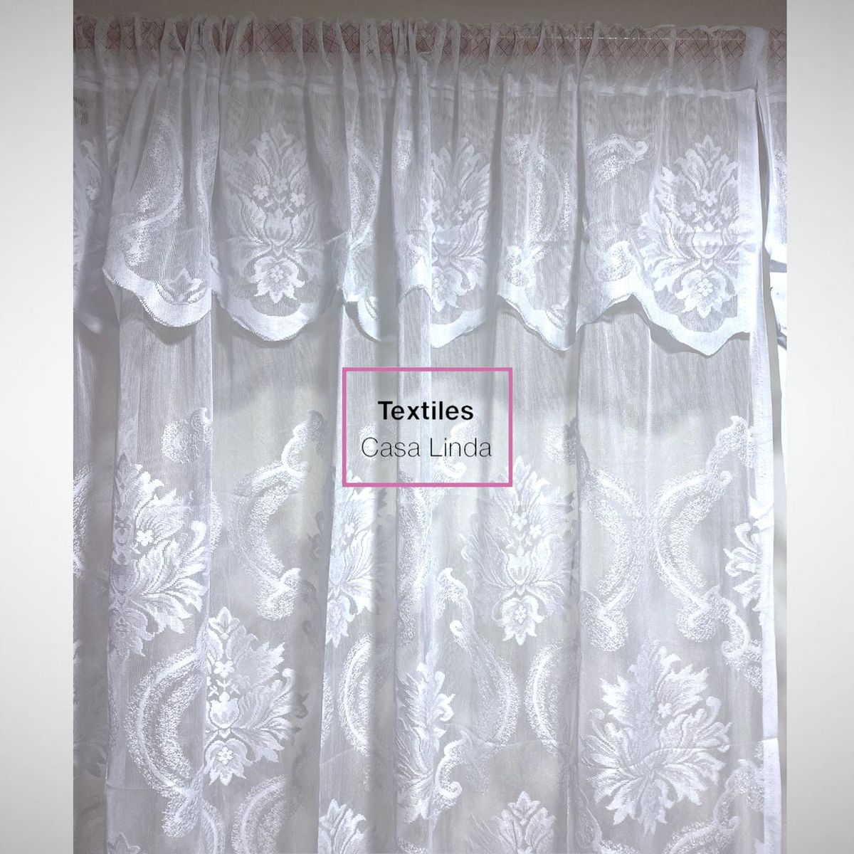 GENERICO - set de visillo encaje 2 paños (2,20 de alto)