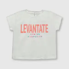COLLOKY - Polera de bebe niña reciclada blanca (3 a 36 meses)._