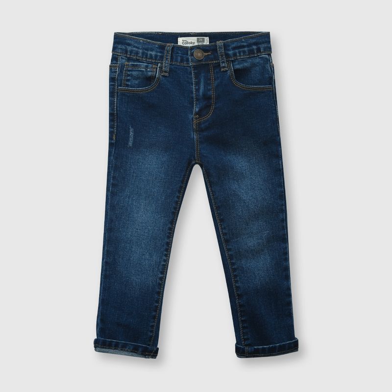COLLOKY - Jeans de bebé niño clasico dark denim (3 a 36 meses)