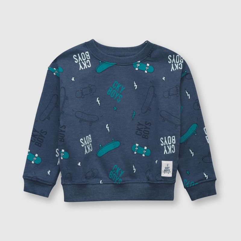 COLLOKY - Polerón de bebé niño skate gray denim (3 a 36 meses)