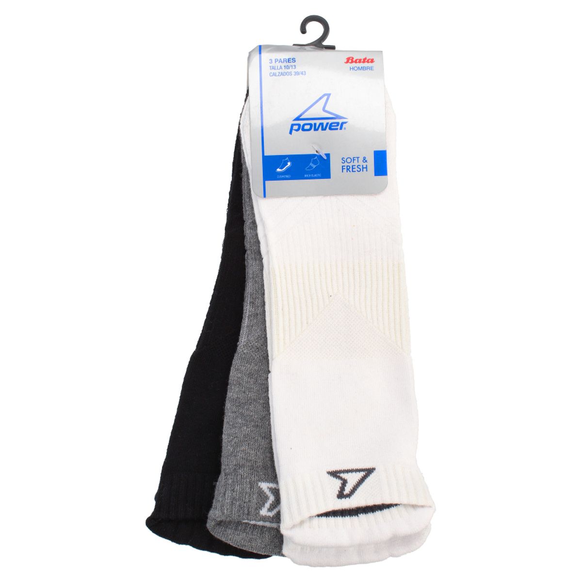 POWER - CALCETIN POWER TRIPACK SPORT TECH H BLANCO