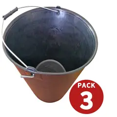 GENERICO - Balde Concretero Albañil 12 Lts Construccion Dideval Pack 3