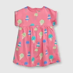 COLLOKY - Vestido de bebe niña estampado rosado (3 a 36 meses)