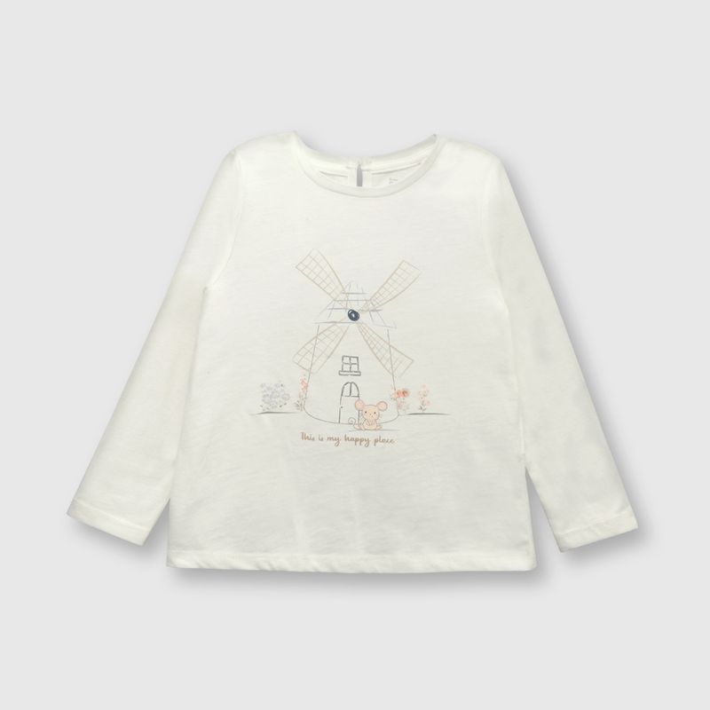 COLLOKY - Polera de bebé niña molino off white (3 a 36 meses)