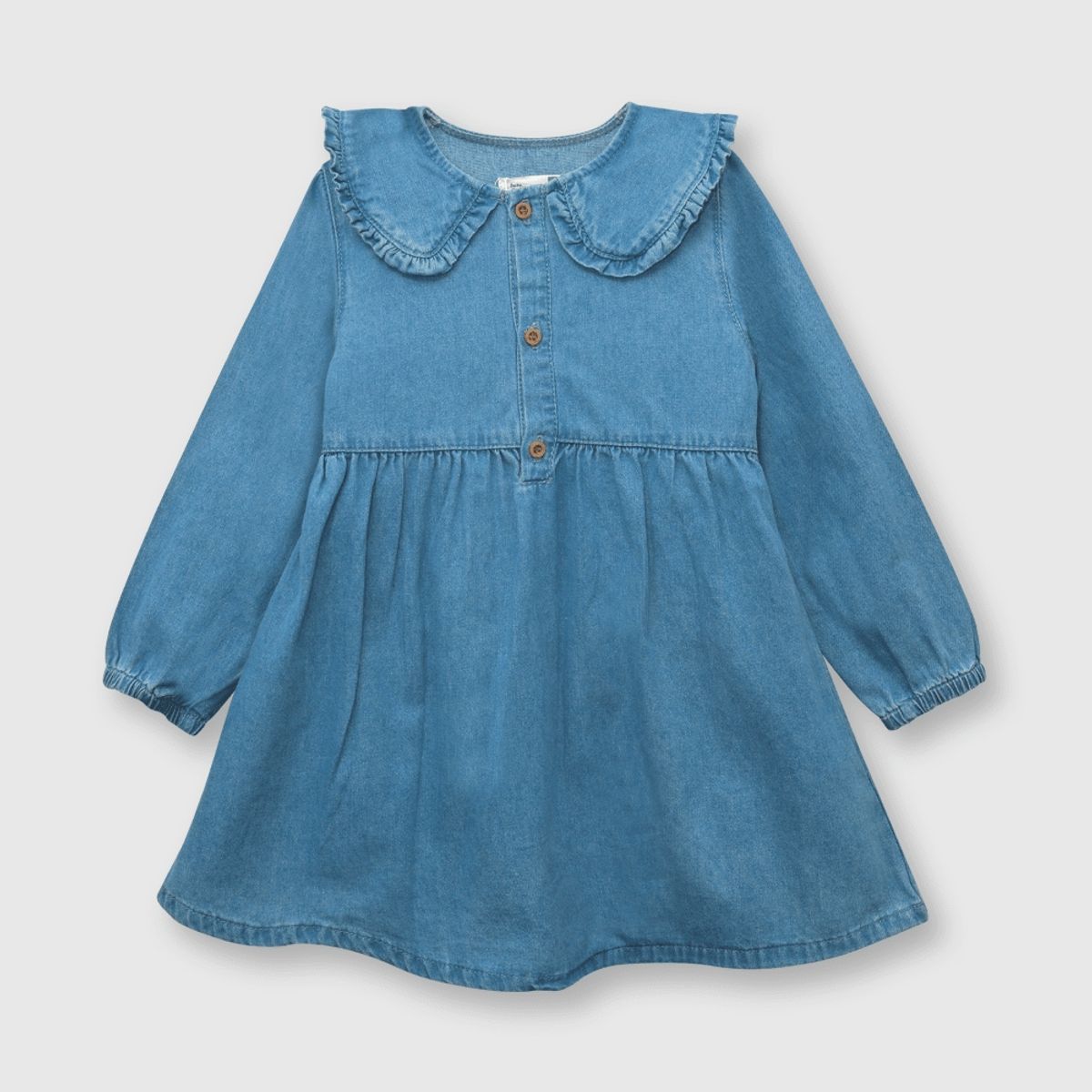 COLLOKY - Vestido de bebé niña de mezclilla light denim (3 a 36 meses)